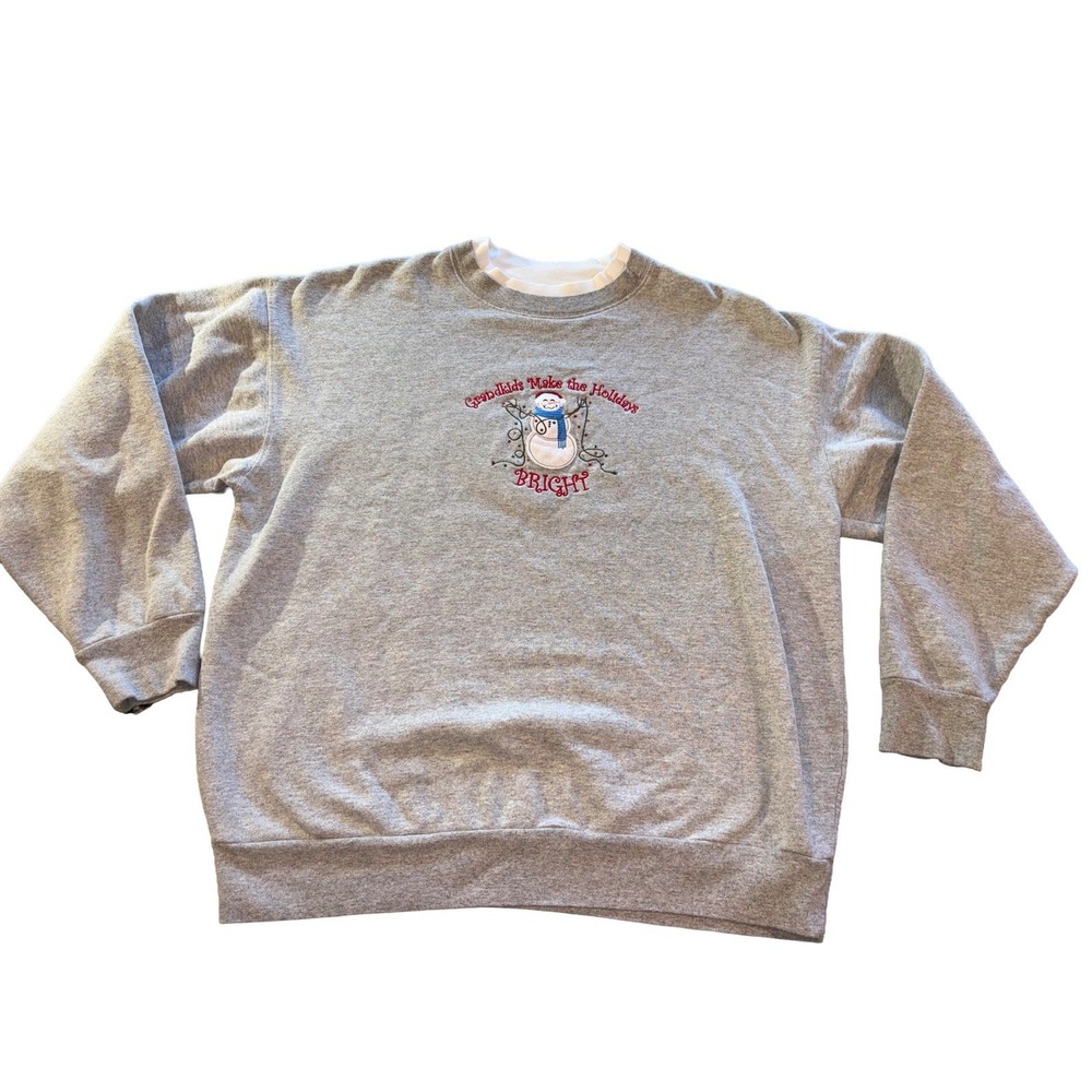 Vintage Mc Sportswear Large Grandma Crewneck‎ Christmas Sweater 90's Grandkids